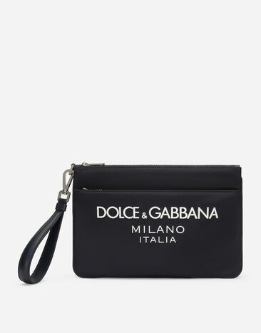 Dolce & Gabbana Pouch Bag aus Nylon Braun BM2338A8034