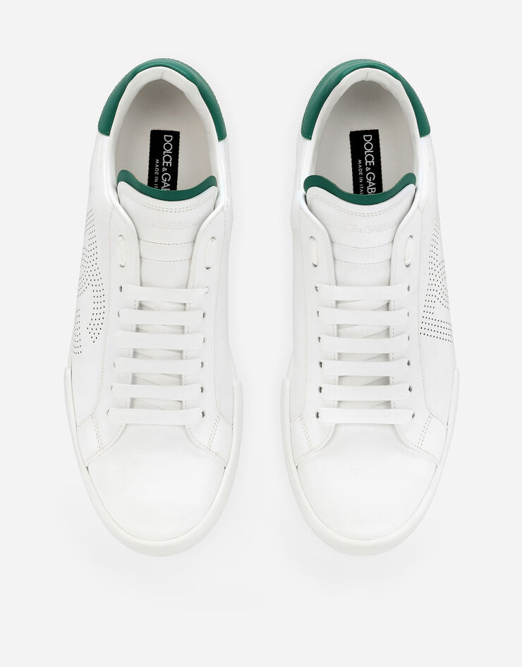 Dolce & Gabbana Zapatilla Portofino en piel de becerro Blanco CS2277AV066