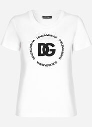 Dolce & Gabbana Jersey T-shirt with DG logo White F8T00ZGDCBT