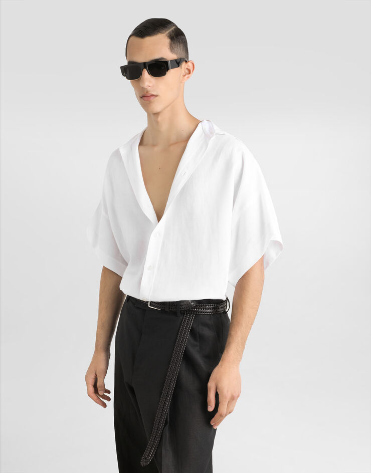 Dolce & Gabbana 亚麻阔袖衬衫 白 G5NE4TFU4JB