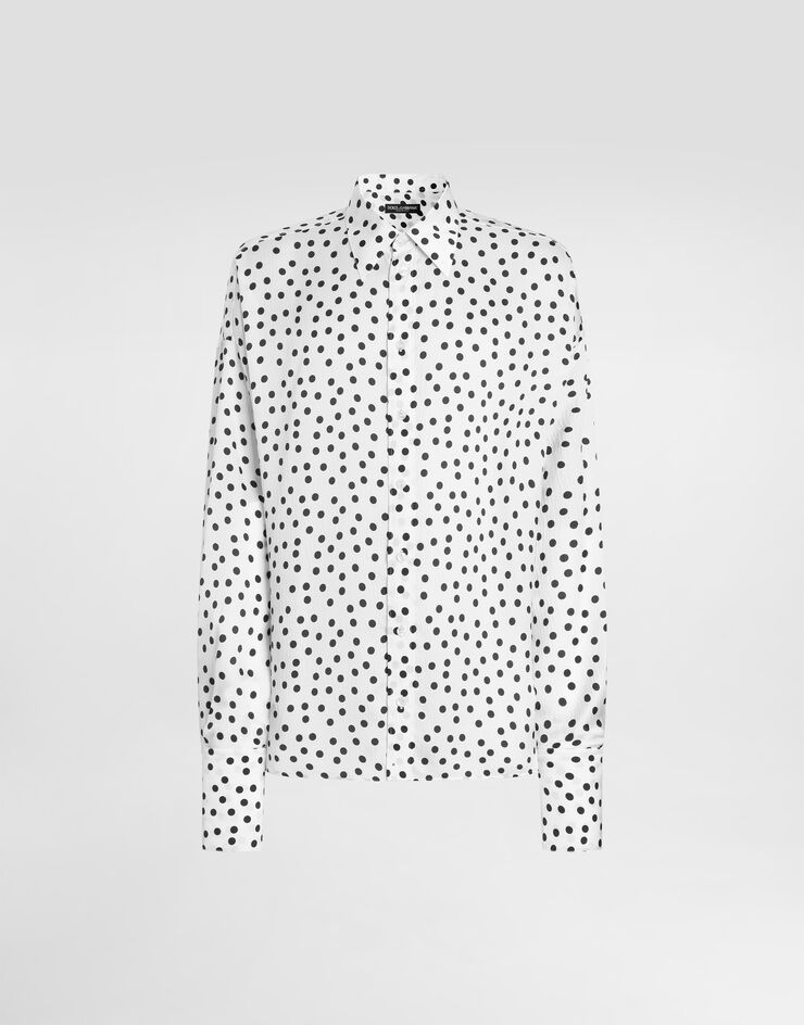 Dolce & Gabbana Polka-dot print wavy silk shirt Multicolor G5LU6TFS1T6