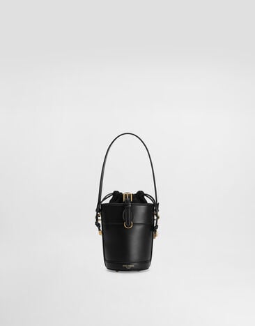 Dolce & Gabbana Bucket Bag Capri aus Canvas und Leder Schwarz BB7816AI451