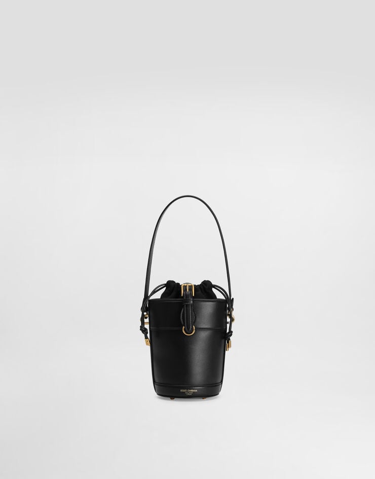 Dolce & Gabbana Bucket Bag Capri aus Canvas und Leder Schwarz BB7816AI451