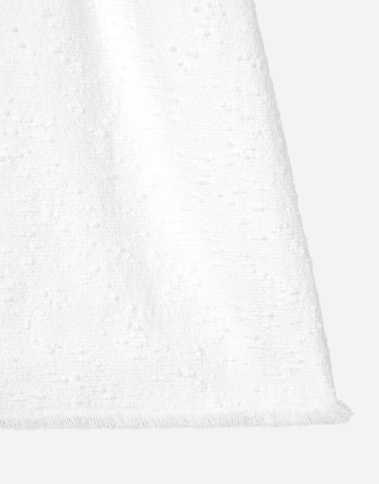 Short cotton raschel tweed dress in White for Women | Dolce&Gabbana® US