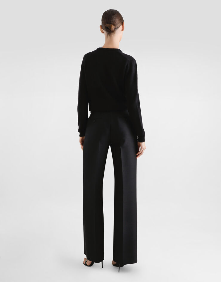 Dolce & Gabbana Wool and silk faille trousers Black FTC18TGDC6P