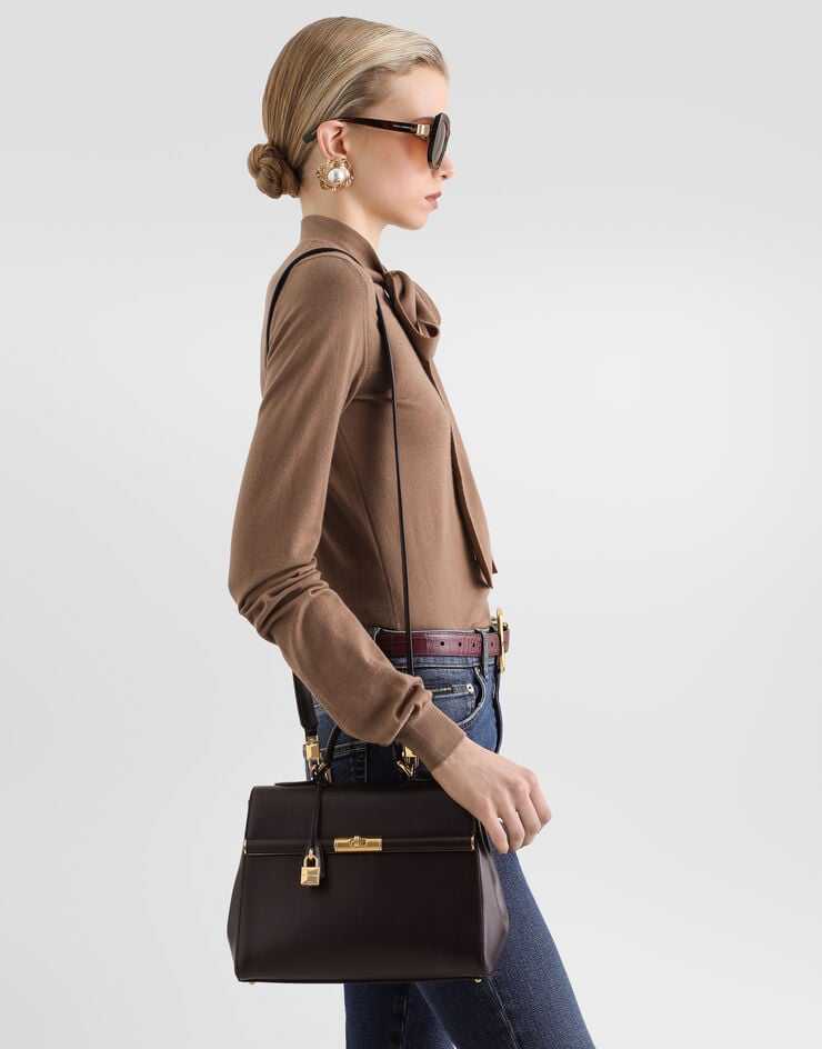 Dolce & Gabbana Marlene handbag in palmellato calfskin Bordeaux BB7932A3G19