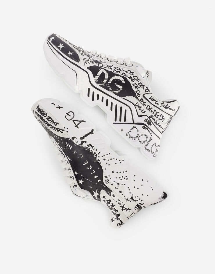 Dolce & Gabbana Hand-painted “graffiti” calfskin nappa Daymaster sneakers Multicolor CK1791AO773