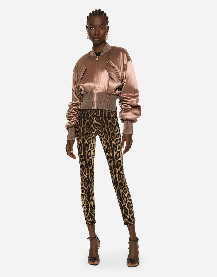 Dolce & Gabbana Куртка из атласа коричневый F9M68TFURAD