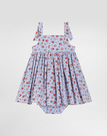 Dolce & Gabbana Small rose-print poplin dress with bloomers Multicolor L24DR3HS5UL
