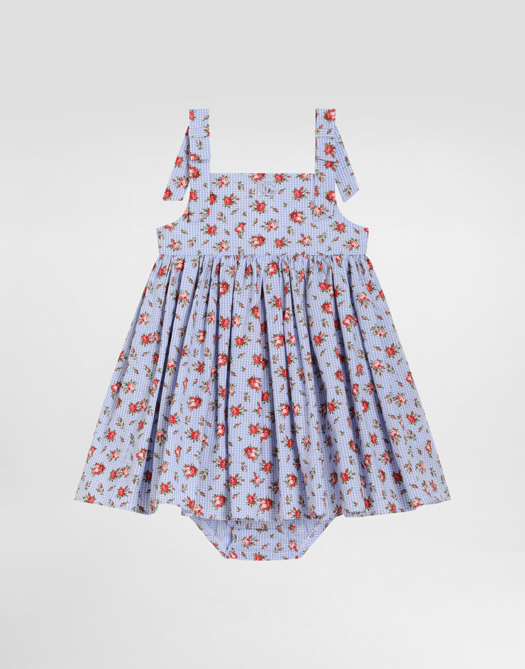 Dolce & Gabbana Small rose-print poplin dress with bloomers Multicolor L24DR3HS5UL