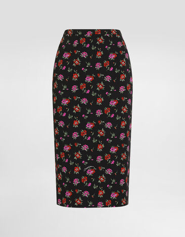 Dolce & Gabbana Floral-print straight skirt Multicolor F4DBNTFSA8E