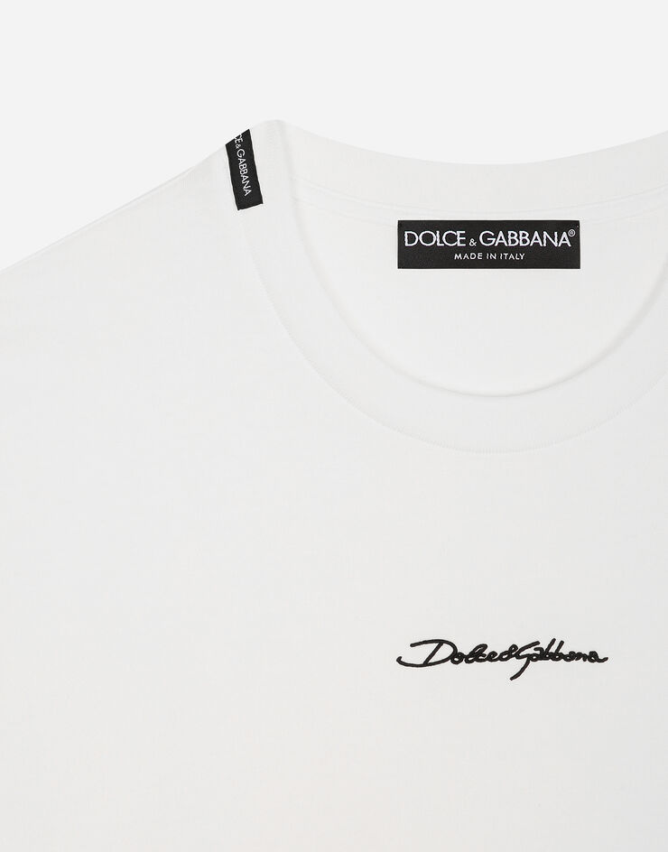 Dolce & Gabbana Cotton T-shirt with logo White G8RN8ZG7P0C