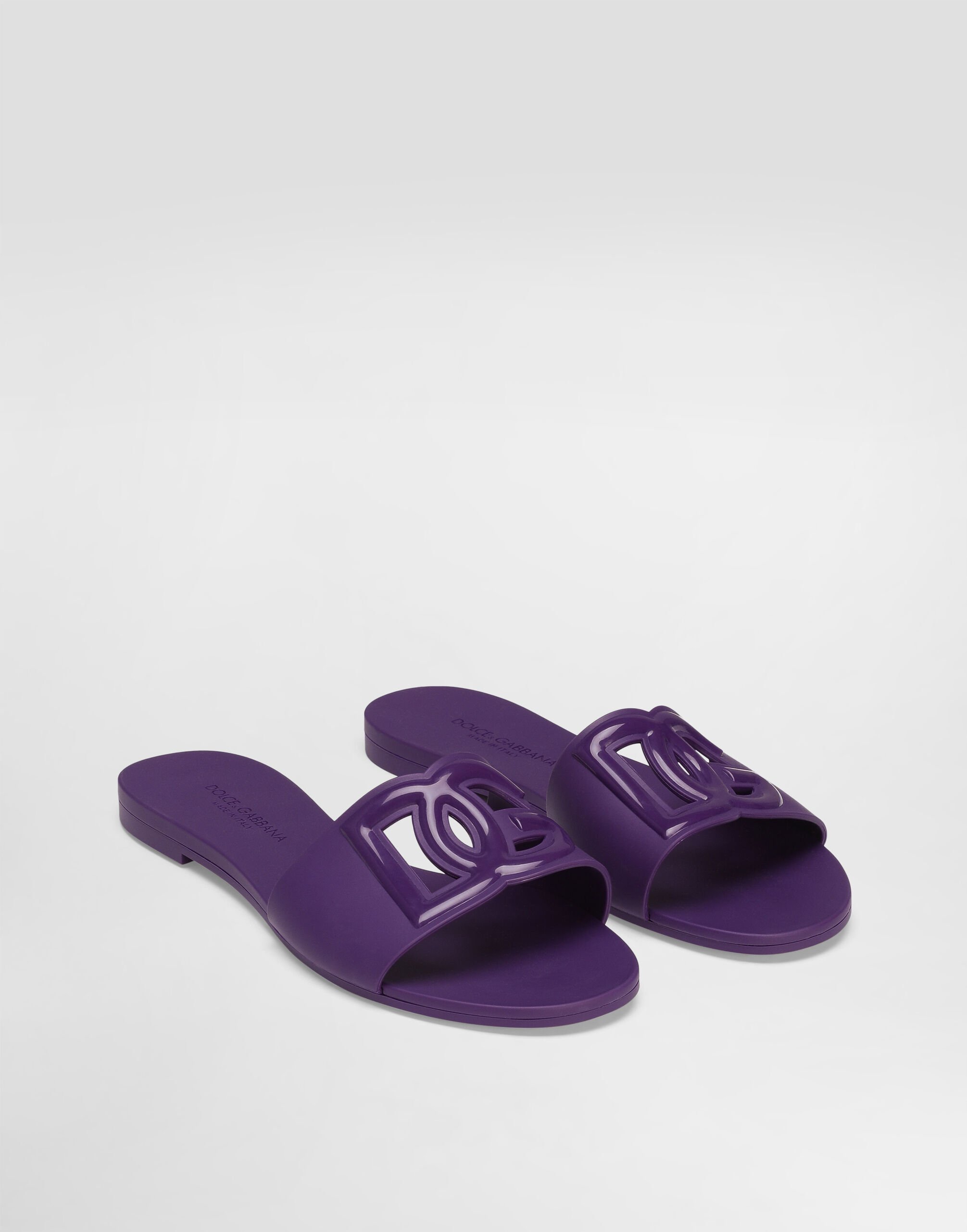 Dolce&Gabbana ビーチスライドサンダル ラバー DGロゴ 関送無 Purpleのウィメンズ ラバー スライドサンダル | Dolce&Gabbana®