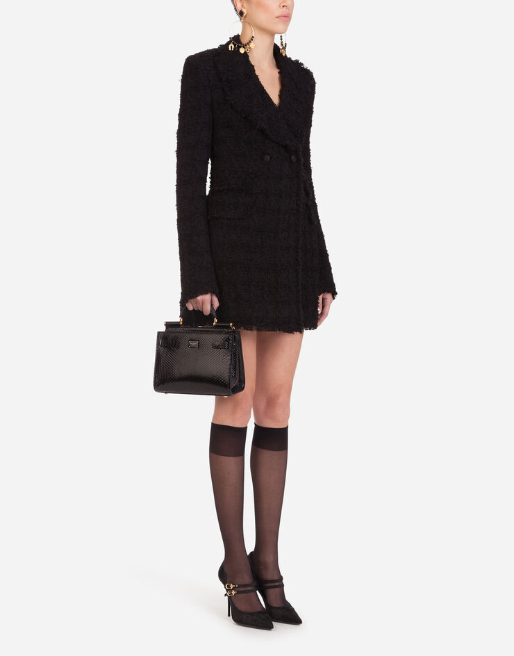 Dolce & Gabbana Pumps in mesh and grosgrain with two straps BLACK CD1516AX975