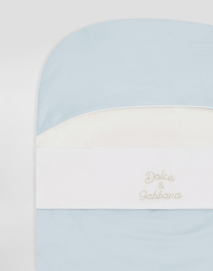 Dolce & Gabbana Interlock and linen baby nest with embroidery Dolce & Gabbana Interlock and linen baby nest with embroidery Grey LNJAI7G7PUP