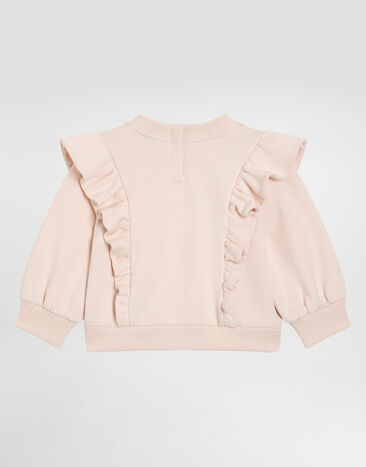 Dolce & Gabbana Fleece sweatshirt with lasered DG logo Pink L2JWCEG7PID