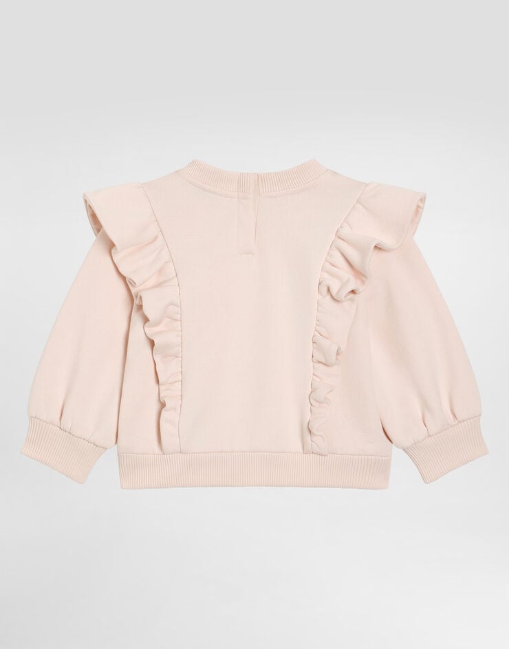 Dolce & Gabbana Fleece sweatshirt with lasered DG logo Pink L2JWCEG7PID