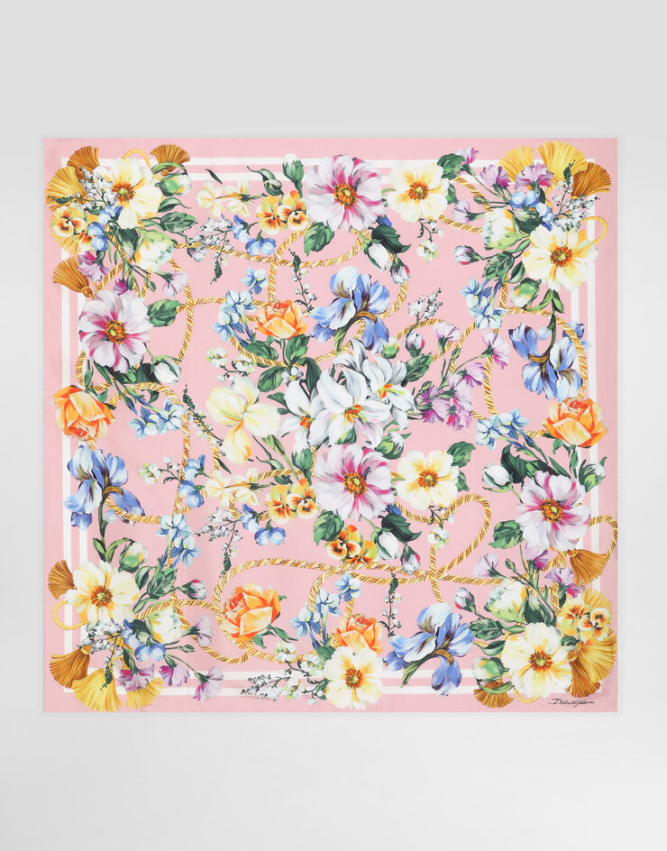 Dolce & Gabbana Floral-print silk twill foulard (90x90) Print FN090RGDCUR