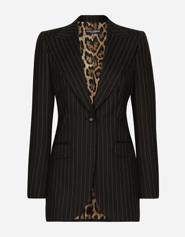 Dolce & Gabbana Single-breasted pinstripe wool Turlington jacket Multicolor F29QGTFRBDB