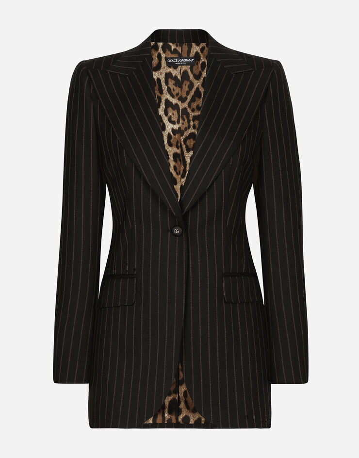 Dolce & Gabbana Single-breasted pinstripe wool Turlington jacket Multicolor F29QGTFRBDB