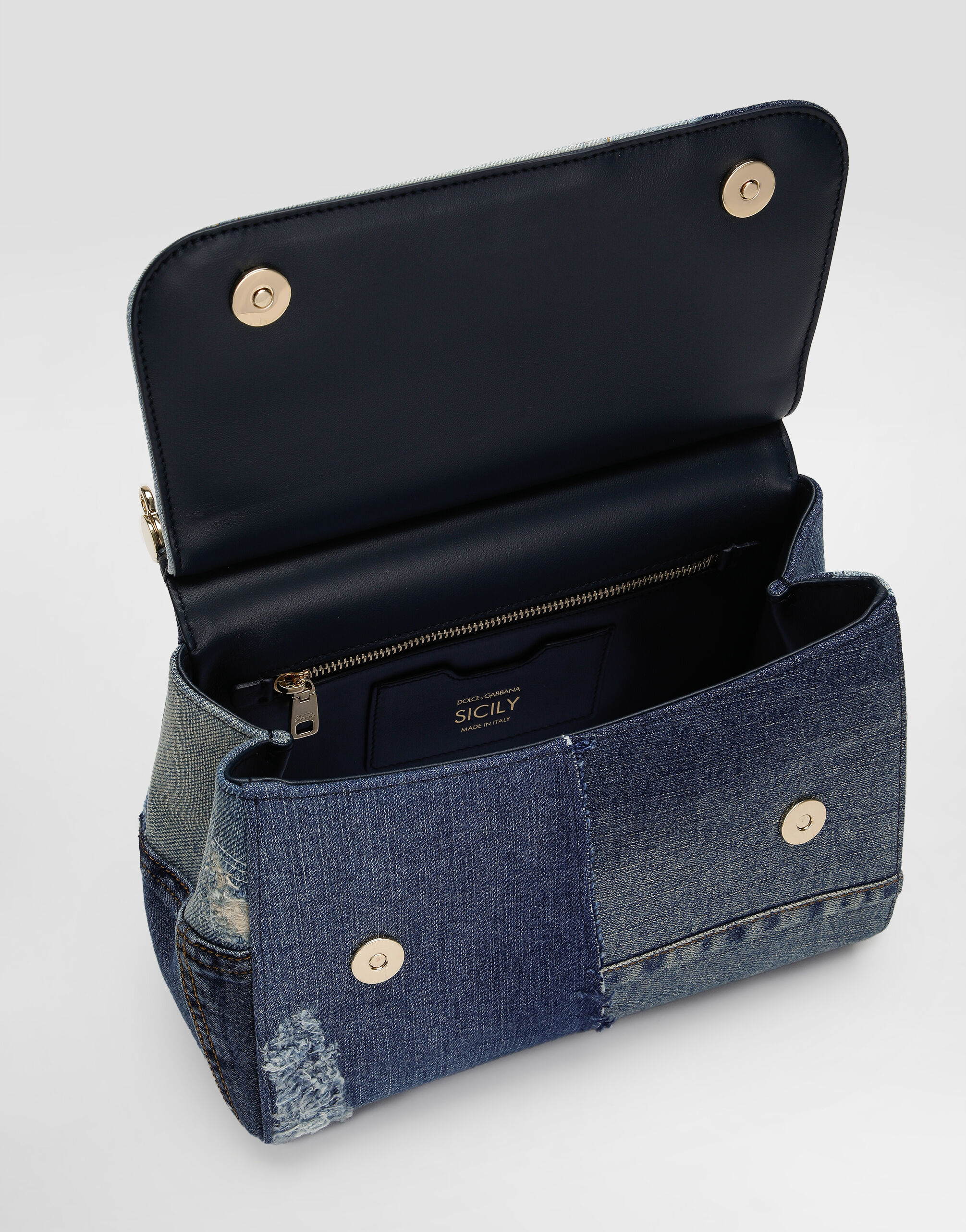 Large Sicily handbag in Denim for Women | Dolce&Gabbana® US