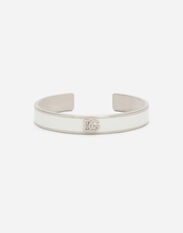Dolce & Gabbana Rigid enameled bracelet with DG logo White BE1336AZ831