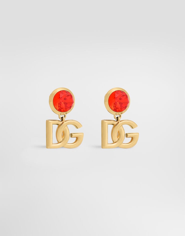 Dolce & Gabbana Clip earrings with logo Orange WER6M2W1111