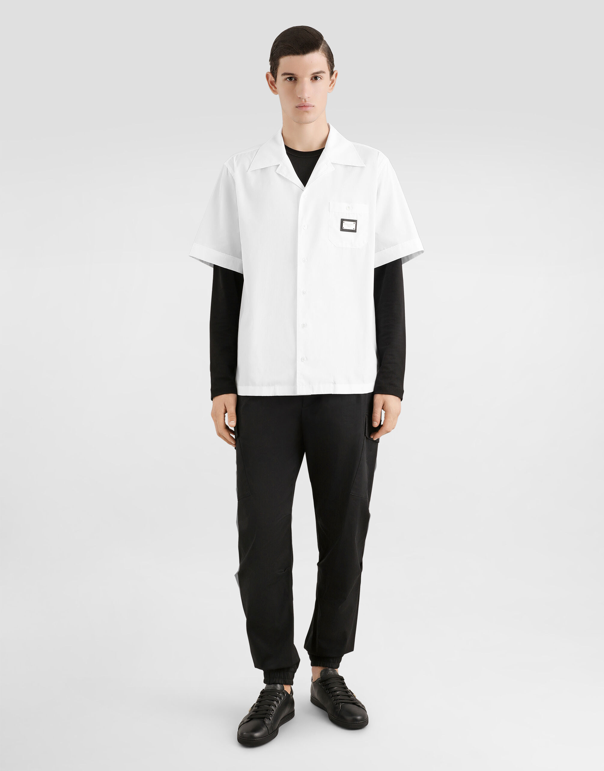 【送料&関税込】Dolce & Gabbana Logo Tag Long-sleeved T- Dolce & Gabbana logo-tag long-sleeve T-shirt | White