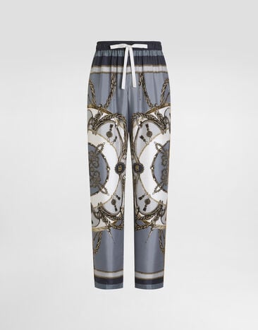 Dolce & Gabbana Cargo-print vanity silk twill trousers Multicolor GVRMATHI12B