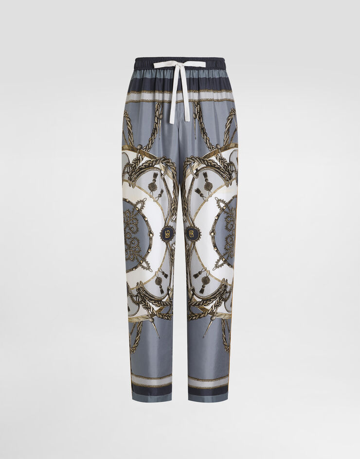 Dolce & Gabbana Cargo-print vanity silk twill trousers Dolce & Gabbana Cargo-print vanity silk twill trousers Multicolor GVRMATHI12B