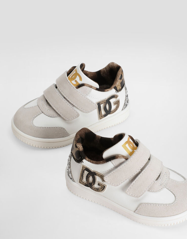 Dolce & Gabbana DG Original suede calfskin and glitter sneakers Multicolor DN0234AX262