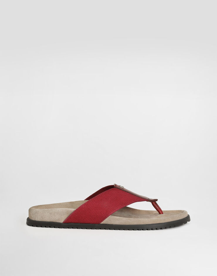 Dolce & Gabbana Logo flip flops Red A80628A0763