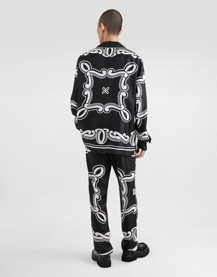 Dolce & Gabbana Pyjamahose aus Seide Drucken GVCRATHI1WF
