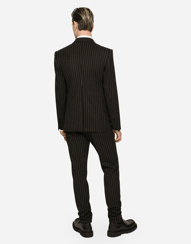 Dolce&Gabbana Double-breasted pinstripe stretch wool Sicilia-fit suit Multicolor GKSLMTFRBC0