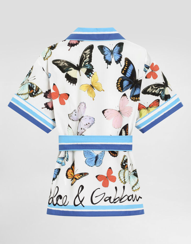 Dolce & Gabbana Poplin shirt with butterfly print Print L55S65FI5KS