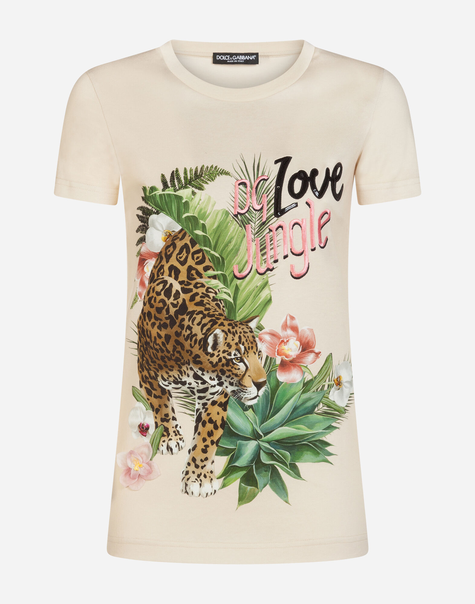 JERSEY T-SHIRT WITH LEOPARD PRINT JERSEY T-SHIRT WITH LEOPARD PRINT