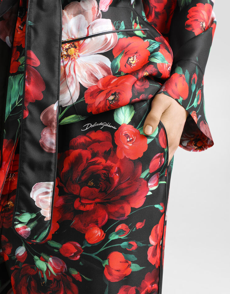 Dolce & Gabbana 玫瑰印花缎布睡裤 版画 FTAMPTIS1ZD