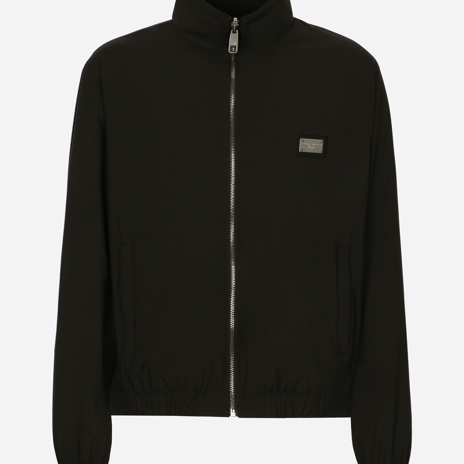 Light nylon jacket with branded tag in Black for