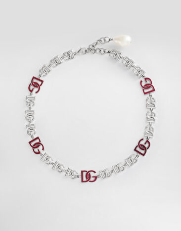 Dolce&Gabbana Short necklace with DG multi-logo Silver WNP6L3W1111