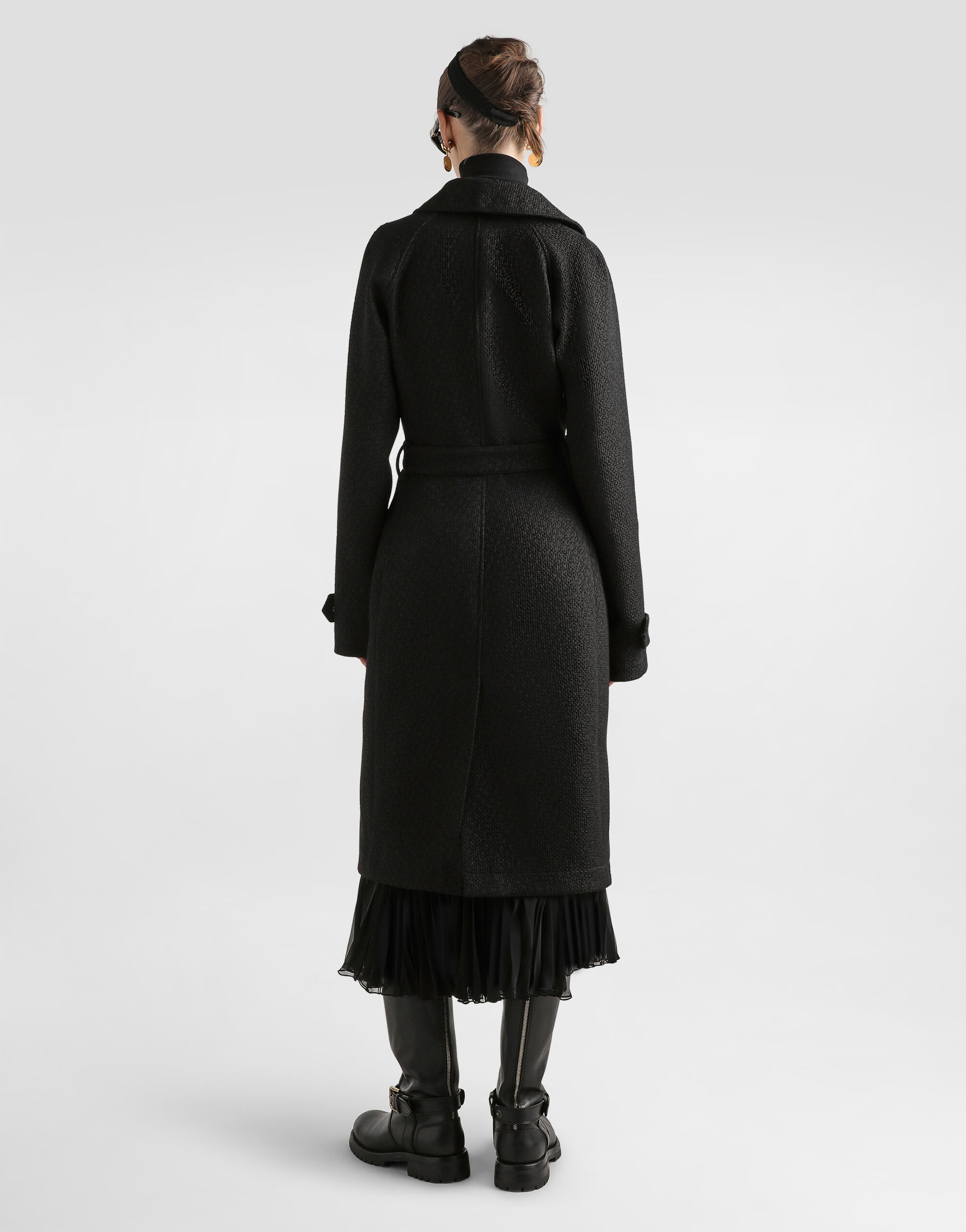 Blackのウィメンズ Long pleated chiffon skirt | Dolce&Gabbana®