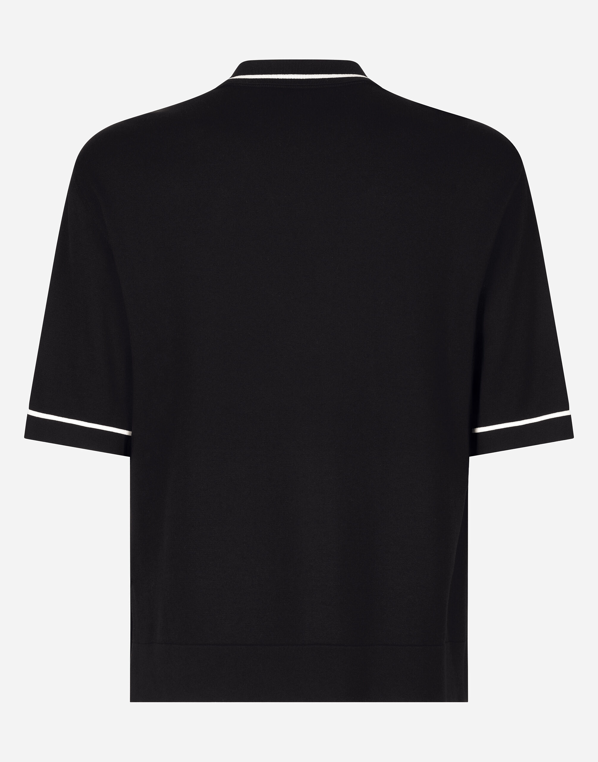 Oversize silk and yarn shirt with polka dot print in Print for Men Dolce Gabbana US