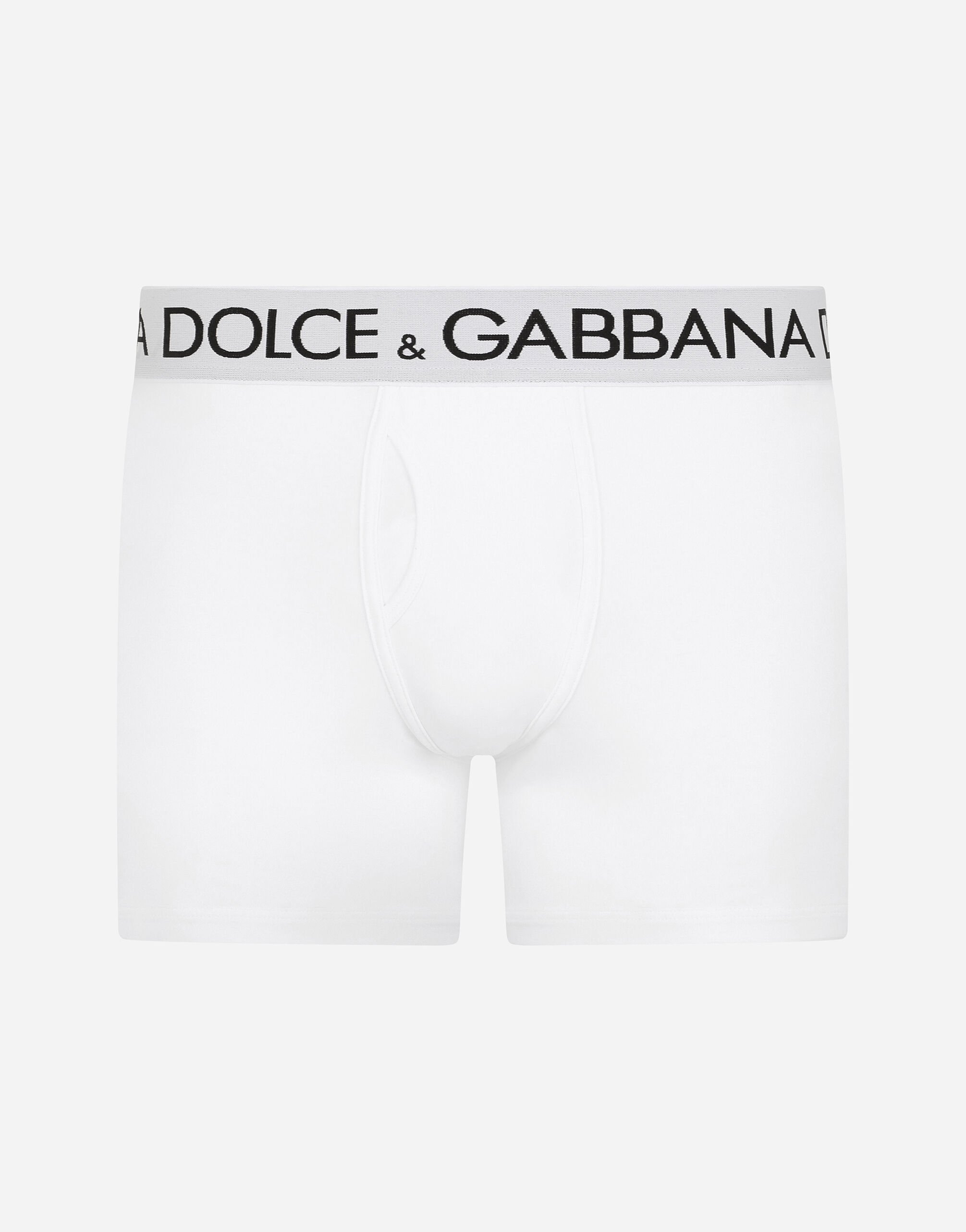 Dolce & Gabbana Two-way-stretch cotton jersey long-leg boxers Black M1A06TFUAD8