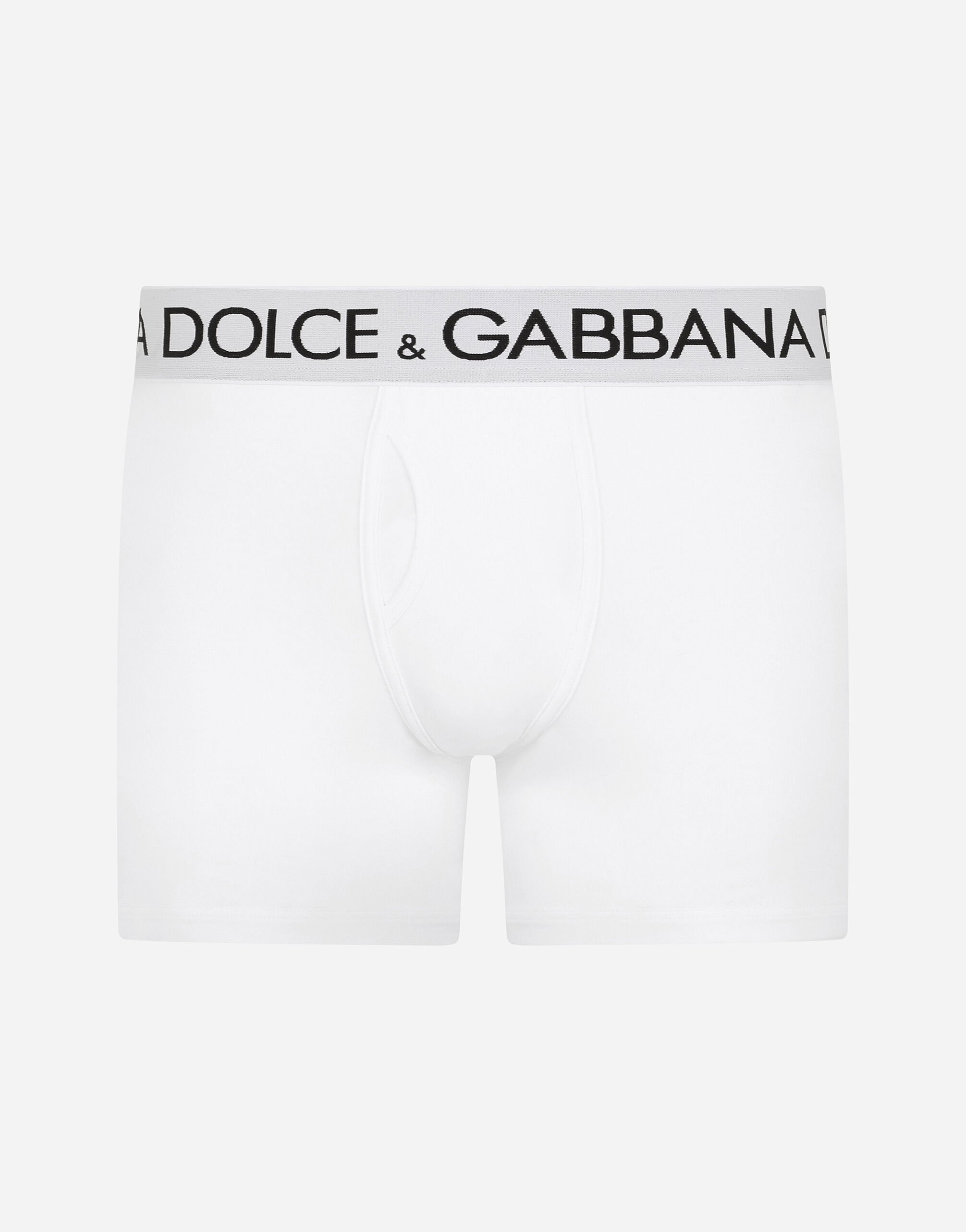 Dolce & Gabbana Two-way-stretch cotton jersey long-leg boxers Black M4B98JONN97