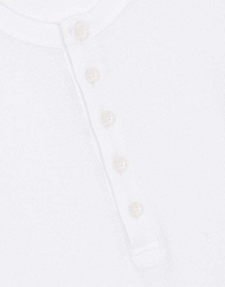 Dolce & Gabbana Ribbed cotton granddad-neck sweater White G8LA8TFU7AV