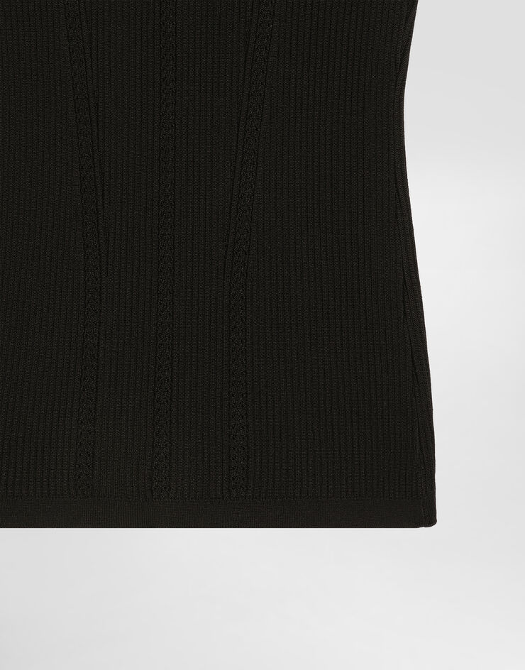 Dolce & Gabbana توب من تريكو Black FXTA3TJAIR5