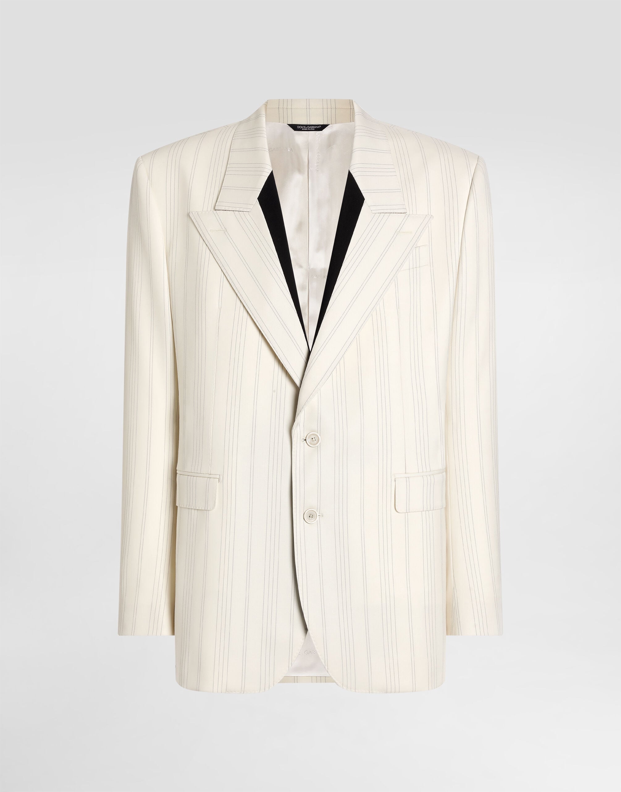 Sinatra single-breasted pinstripe wool jacket