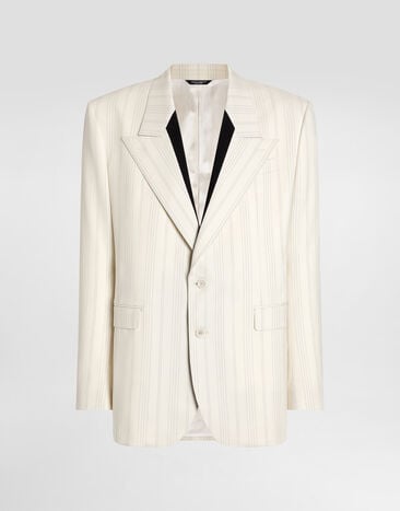 Dolce & Gabbana Sinatra single-breasted pinstripe wool jacket Dolce & Gabbana Sinatra single-breasted pinstripe wool jacket G2WQ5TFRZAR