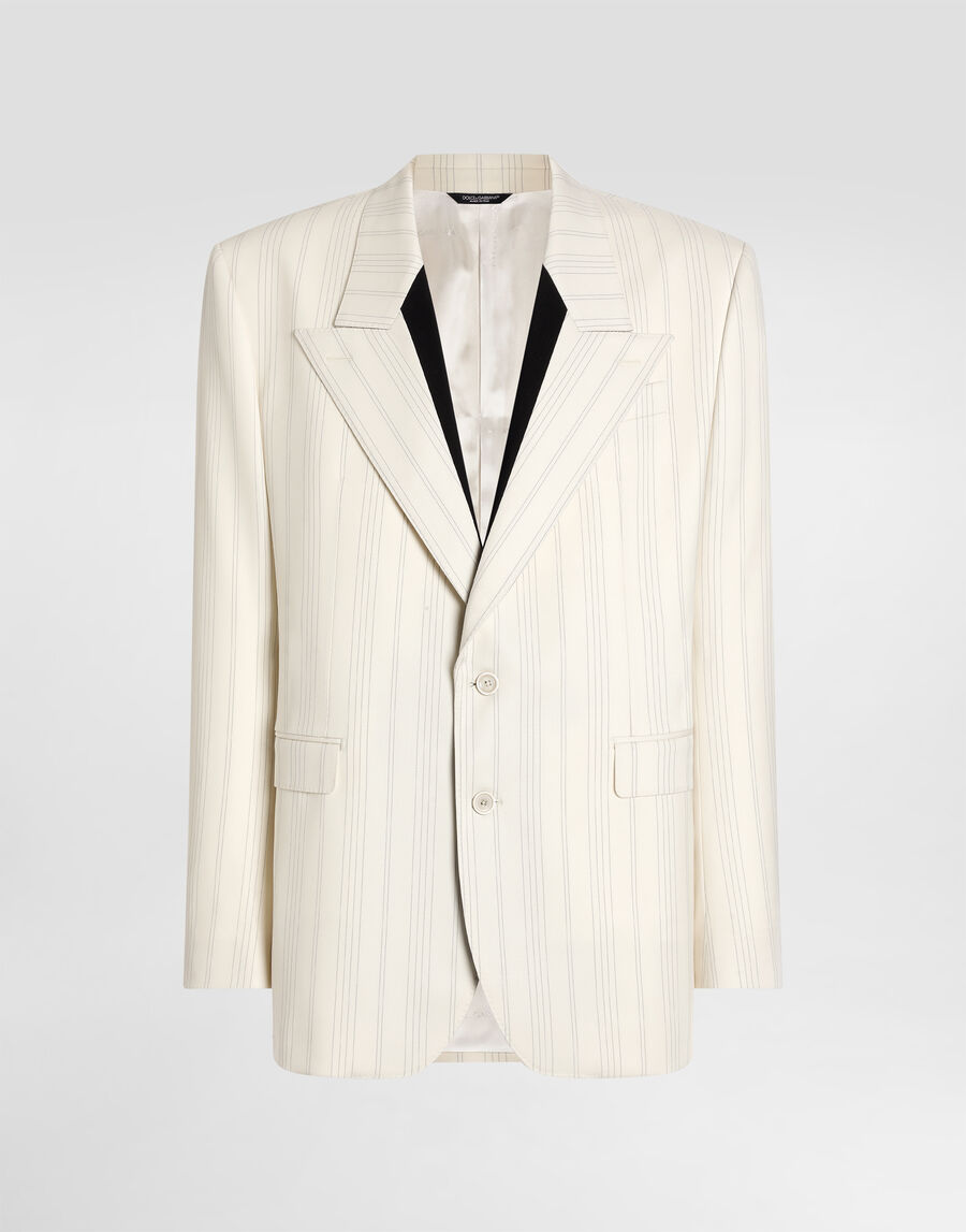 Sinatra single-breasted pinstripe wool jacket