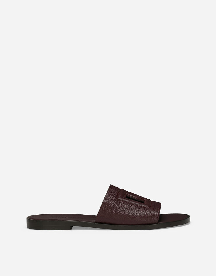 Dolce & Gabbana Deerskin sliders Bordeaux A80397A8034