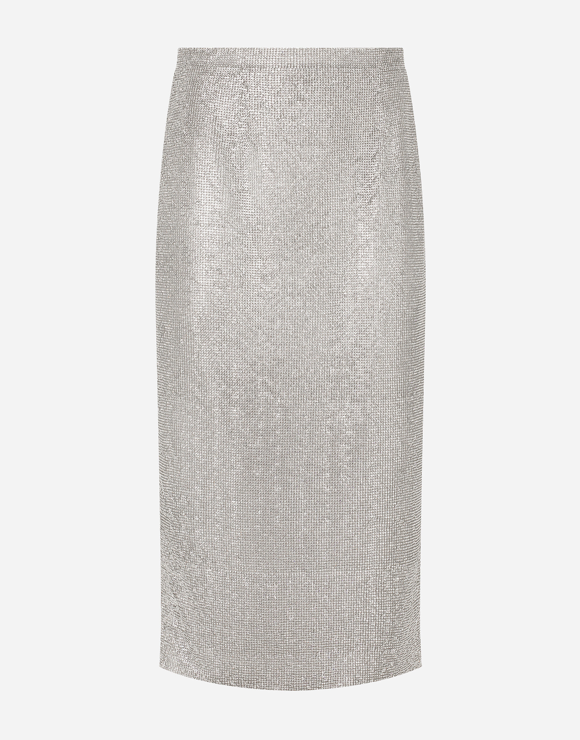 Dolce & Gabbana KIM DOLCE&GABBANA Calf-length crystal mesh pencil skirt Print F4CFETHS5Q1